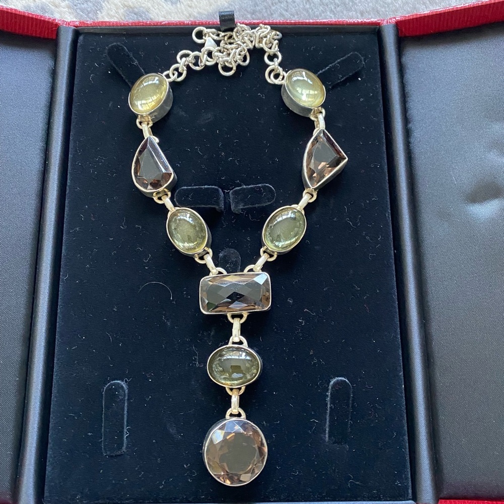 Genuine Semi Precious Stone and Sterling Silver Necklace